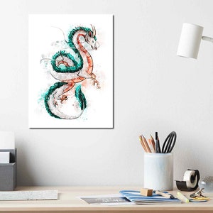 Dragon Art Print Japanese Print Anime Ukiyo Watercolor Gift Nursery Japanese Dragon Wall Art Home Decor instant Download image 2