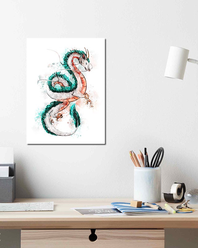 Dragon Art Print Japanese Print Anime Ukiyo Watercolor Gift Nursery ...