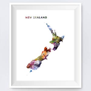 Neuseeland Druck, Aquarell Karte, Neuseeland Poster, Reisen, Wellington, bunt, Download, Weihnachtsgeschenk, Home Decor, Wandkunst