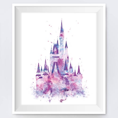 Cinderella Castle Art Watercolor Print Princess Castle - Etsy Hong Kong