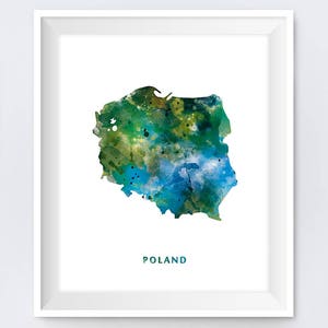 Poland Map, Art Print, Polska, Warsaw, Poland Poster, Home Decor, Polish, Watercolor Map, Map Print, Gift, Download, Travel Map