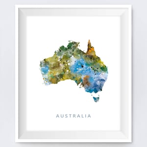 Australien Karte Druck Australien Poster Aquarell australischen Kunstwerk Malerei Sydney Urban Travel Map Kunst Wand Kunst Home Decor Geschenk herunterladen