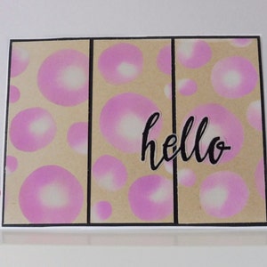 Carte Hello - carte bulles roses - carte double - carte de voeux - carte toute occasion