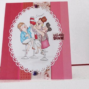Carte thème vin - carte invitation - carte double - carte toute occasion