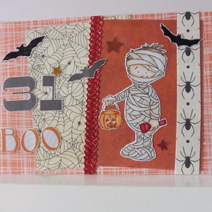 Carte Halloween - carte garçon - carte double - carte de voeux