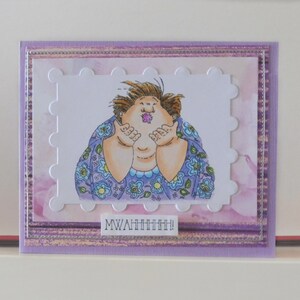 Carte bisou - Carte de voeux double - Carte toute occasion