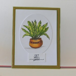 Carte plante - Carte bon rétablissement - Carte de voeux double