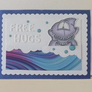 Carte requin - Carte de voeux toutes occasions - Carte double