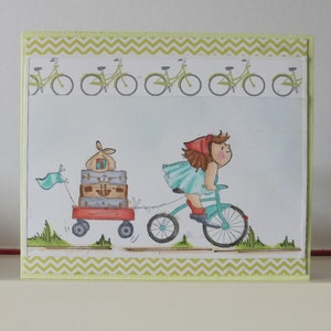 Carte vacances - Carte bicyclette - Carte double