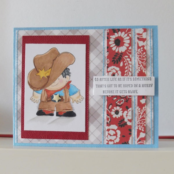 Carte Cow Boy - Carte toute occasion - Carte double