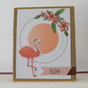 Cartão Flamingo - Cartão Aloha - Cartão Duplo