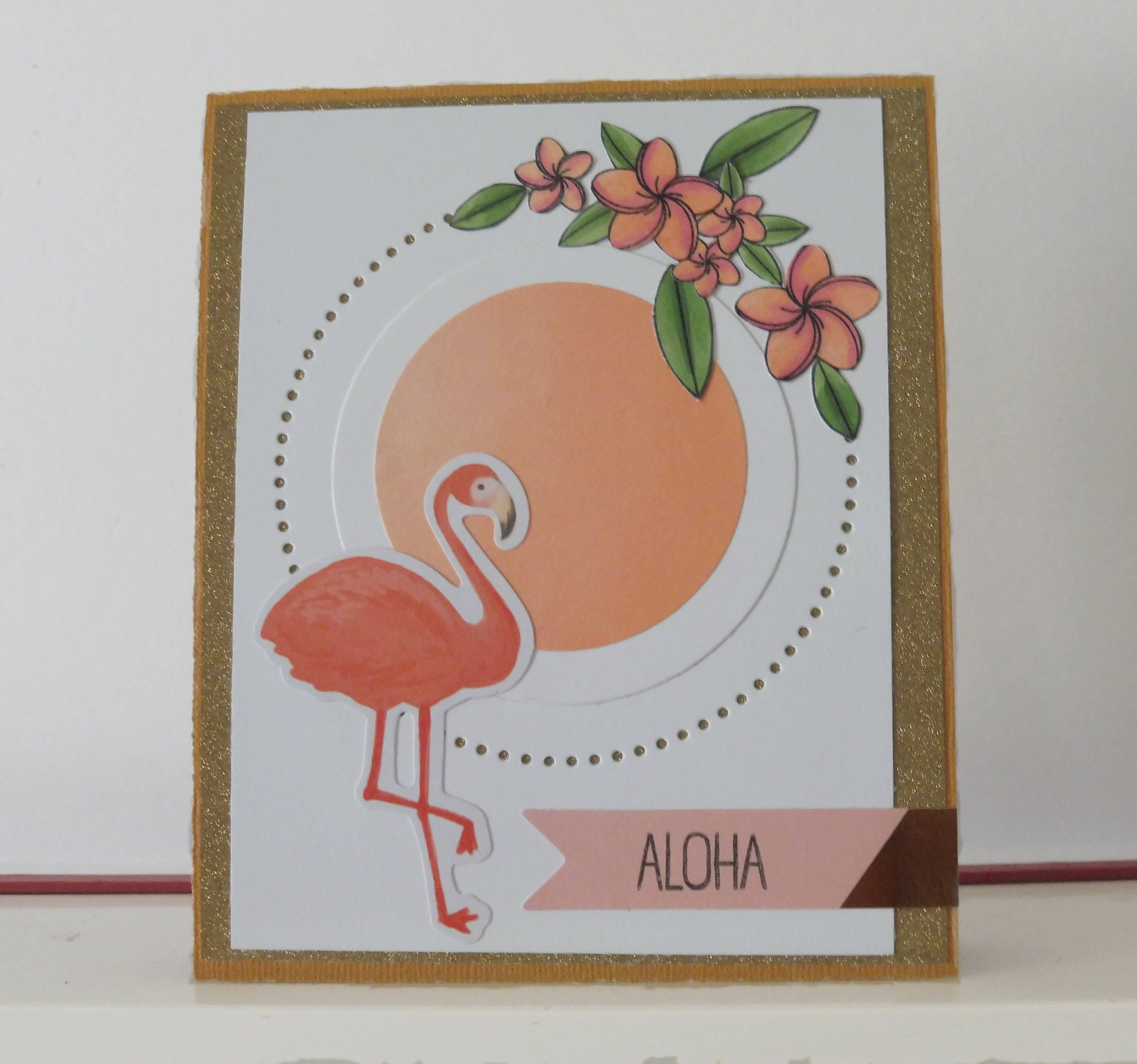 Flamingo-Karte – Aloha-Karte – Doppelkarte