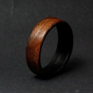 Santos Rosewood and Black poplar Bentwood Ring