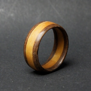 Indian Rosewood and Olive Bentwood Ring