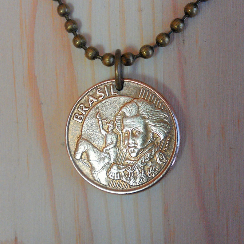 Brazilian 10 Centavos Coin Pendant Charm Brazil Coin Necklace