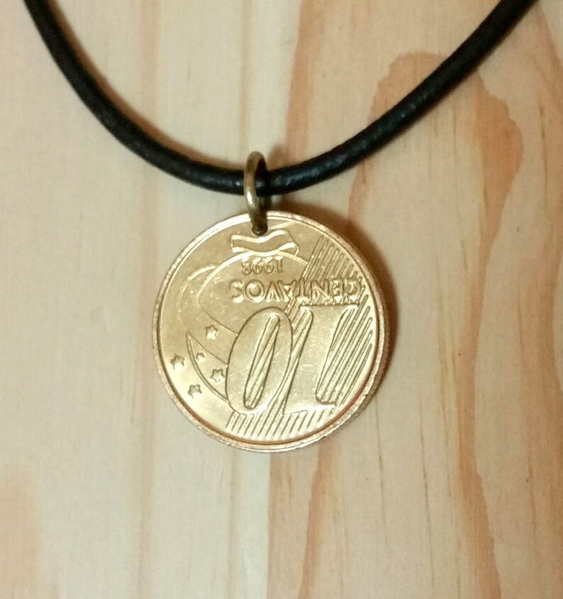 Brazilian 10 Centavos Coin Pendant Charm Brazil Coin Necklace