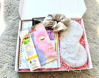 Self Care Gift Box, Spa Set, Face Mask, Scrunchie, Notebook