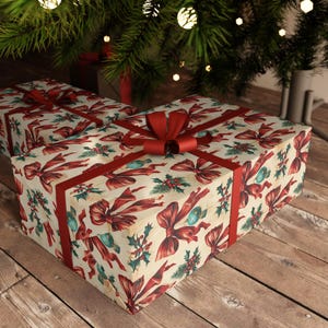 Papier cadeau, Emballage de cadeau de Noël, Fournitures créatives sur le thème de Noël, Rouleau de papier décoratif, Emballage de fête