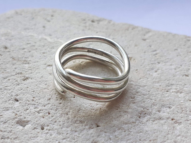Ring Hallmarked Sterling Silver Size UK P 12 Wiggle