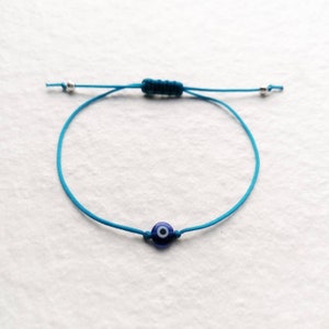 Böses Auge Armband, Himmelblau Auge Armband, griechischen mati Armband, Verstellbares Auge Armband, Dunkelblau Auge Armband, kleine Armband