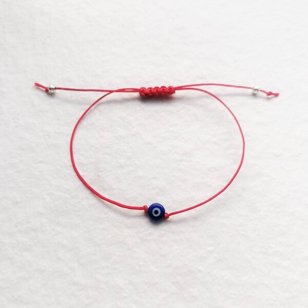 Red string evil eye bracelet, Blue evil eye, Dainty bracelet, Greek evil eye bracelet, Minimalist bracelet, Protection amulet, Mati bracelet