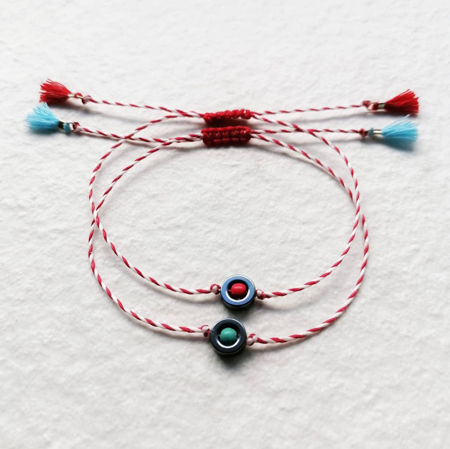 Martis bracelet with black hematite bead Spring bracelet | Etsy