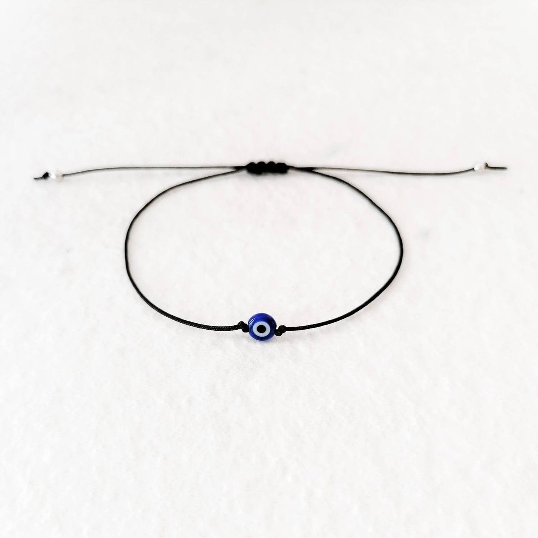 Black String Evil Eye Bracelet, Blue Evil Eye Bracelet, Mens Evil Eye