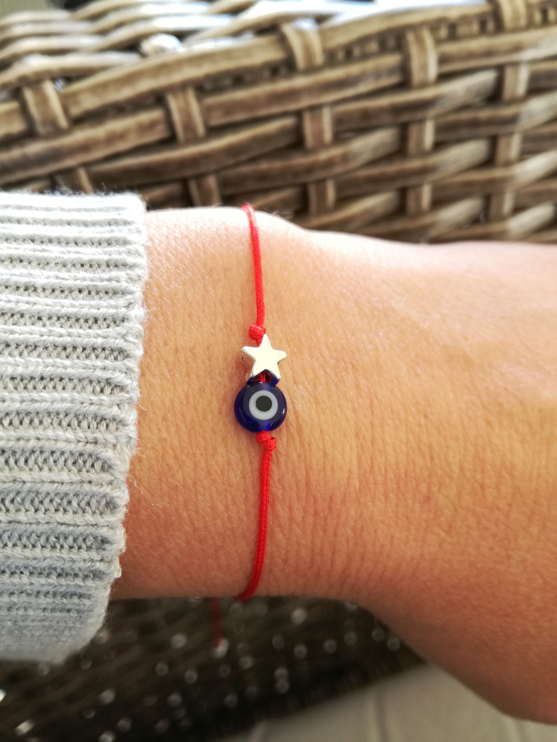 Evil Eye Bracelet Star Charm Bracelt Good Luck Bracelet Red | Etsy
