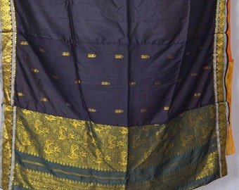 Saree curtain curtains drape window treatment panel vintage recycled Indian boho wedding decor C396