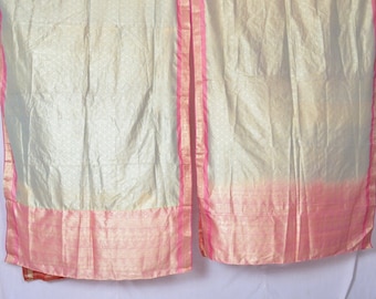 Saree curtain curtains drape window treatment panel vintage recycled Indian boho wedding decor C370