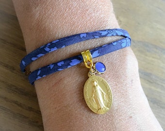 Bracelet Woman in liberty and golden miraculous medal