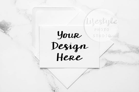 Minimal Card Mockup Styled Card With White Envelope