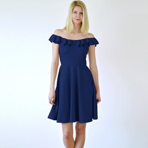 Navy blue off deals the shoulder dress