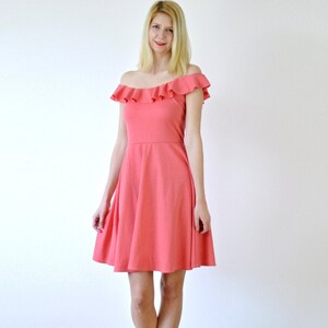 Coral off the shoulder dress online