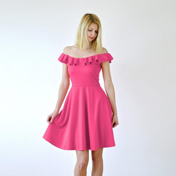 Neon pink skater dress 2025