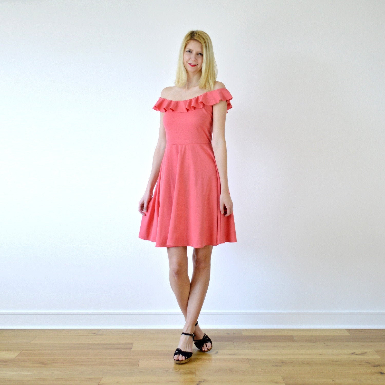 off the shoulder skater dress