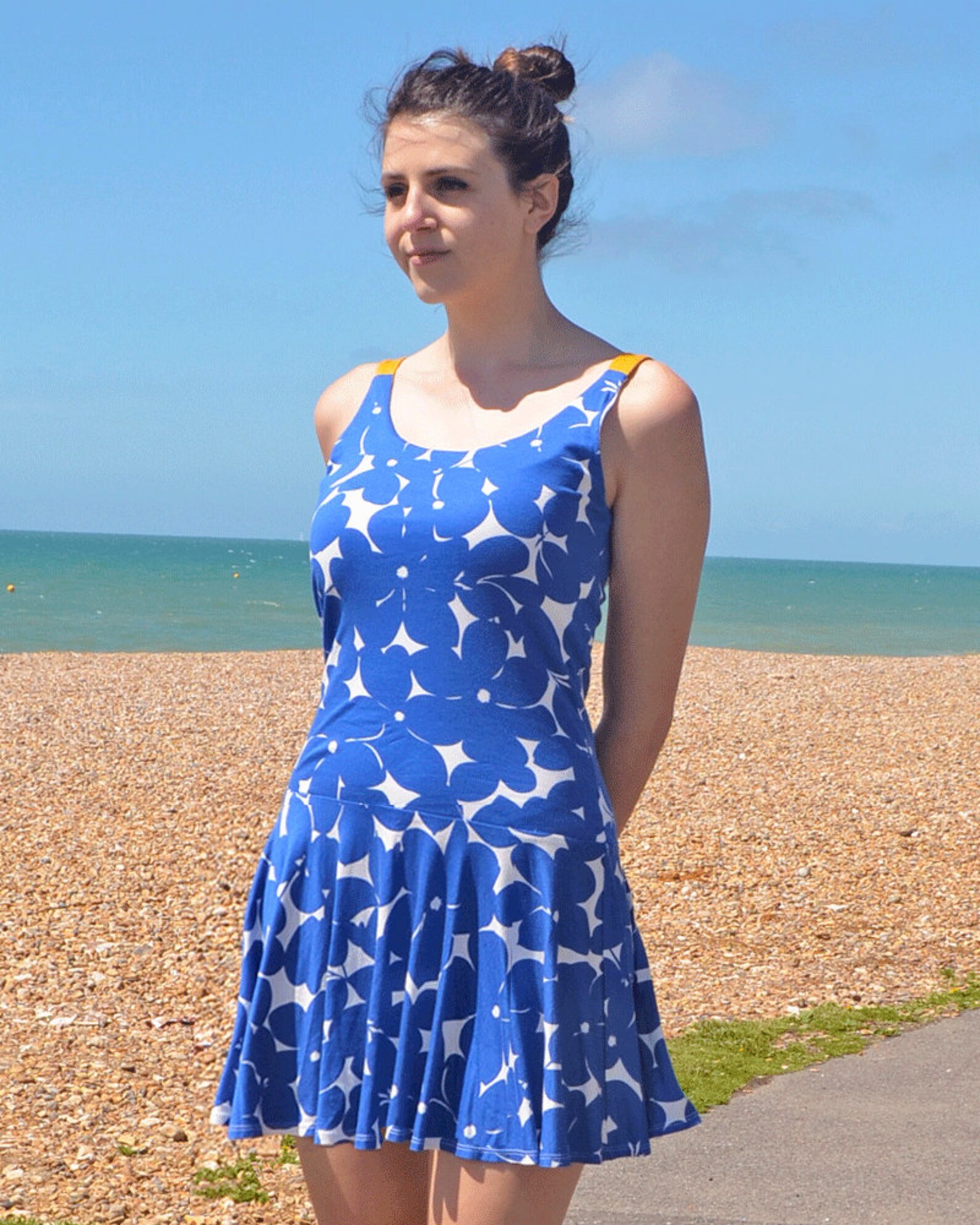 SALE Lulu Dropped Waist Womens Summer Dress. Vintage Inspired Low Waist