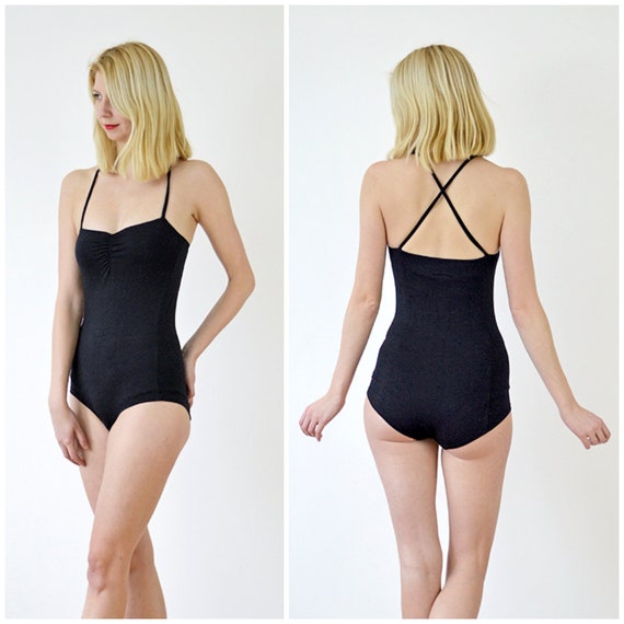 BLACK BODYSUIT Women's Bodysuit. Spaghetti Strap Top. Summer Bodysuit.  Festival Bodysuit. Panelled Bodysuit. Size Medium -  UK