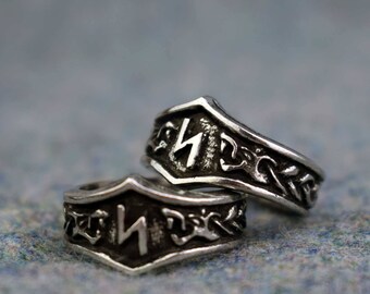 Thuriaz Viking Rune Buchstaben TH Runen Ring einstellbar | Etsy