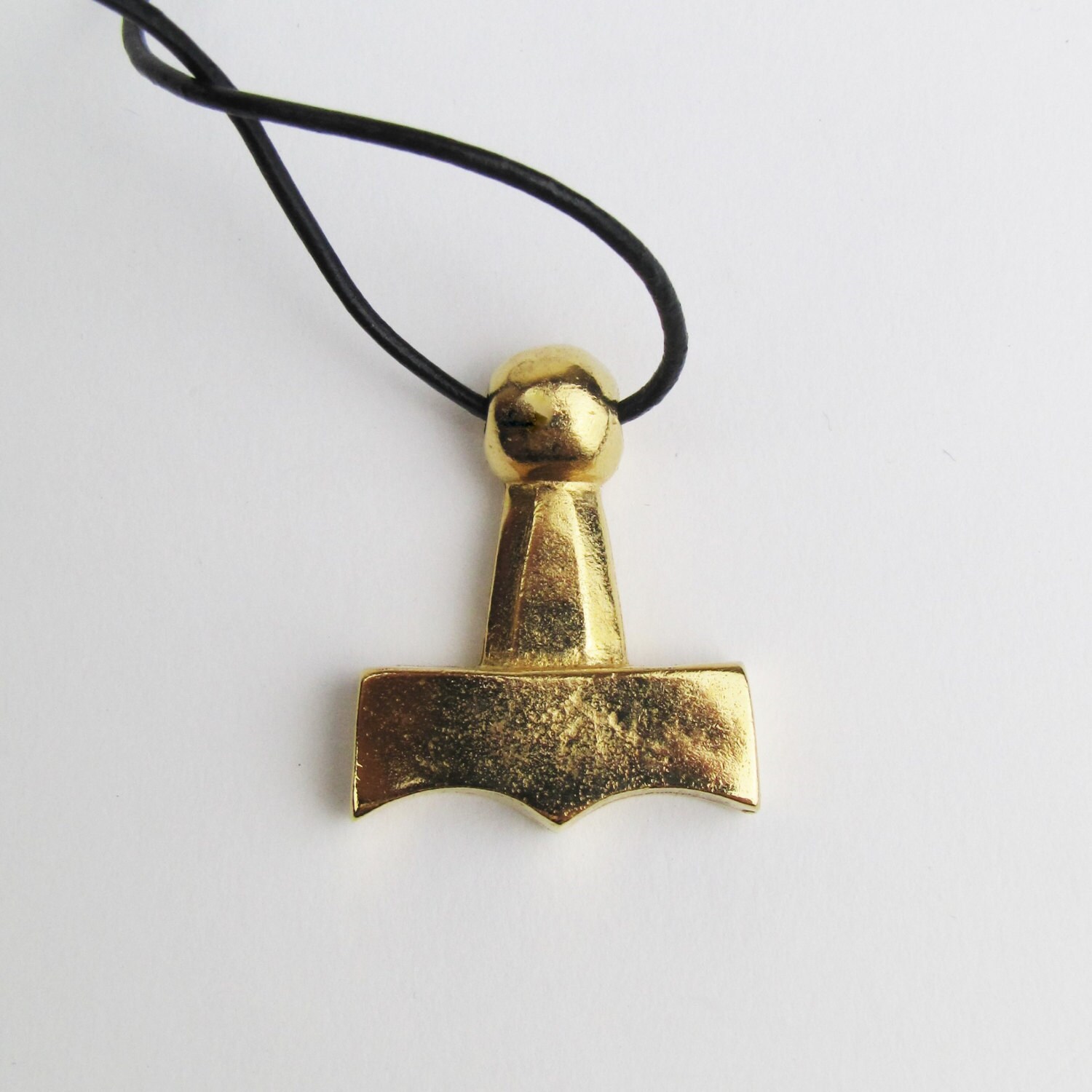 Gold thor's cheap hammer pendant