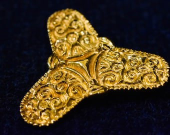 Gold Plated Viking Trefoil  Brooch - ABR015- GP