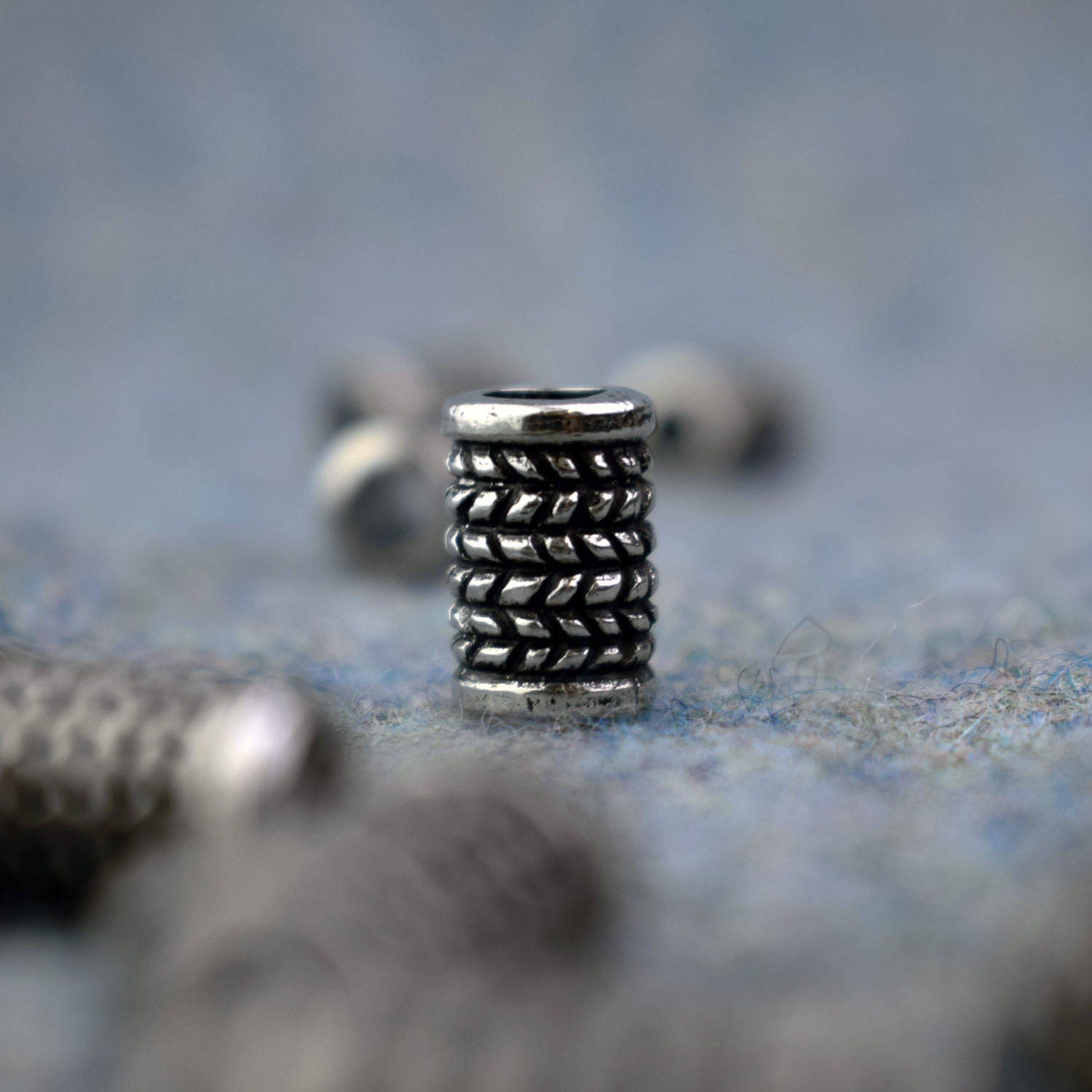 2 X Viking Herringbone Bead for Bracelets, Hair, Dreads or Beards