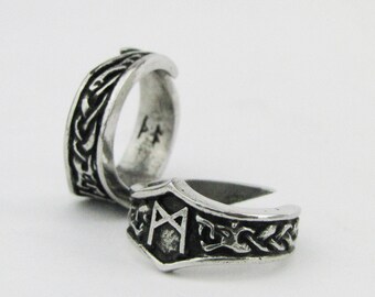 Runa Mannaz Viking Rune Letter M Runic Ring - Adjustable - Etsy