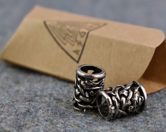 2 X Openwork Viking Style Bead for Hair, Beards or Dreads