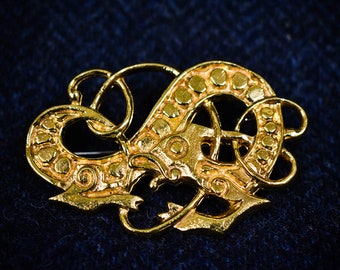 Gold Plated Viking luck Of Lochland  Brooch - ABR013- GP