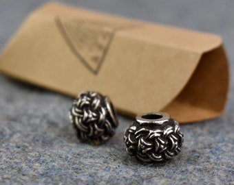 2 X Borre Bead, Viking Style Beard, Braid and Dread Bead