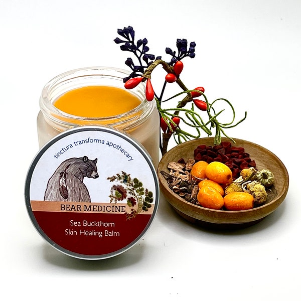 SEA BUCKTHORN BALM  "Bear Medicine" Special Edition, Skin healing, Sunburns, Rashes, Chapped skin, Burns