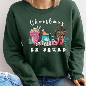 ER nurse crewneck sweatshirt, ER nurse shirt long sleeve, er nurse christmas shirt, nurse xmas sweater, emergency room nurse, coffee shirt