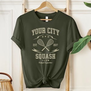Customizable squash shirt, custom squash lover tshirt, squash sport gift, gift for squash player, squash sport lover shirt, squash coach