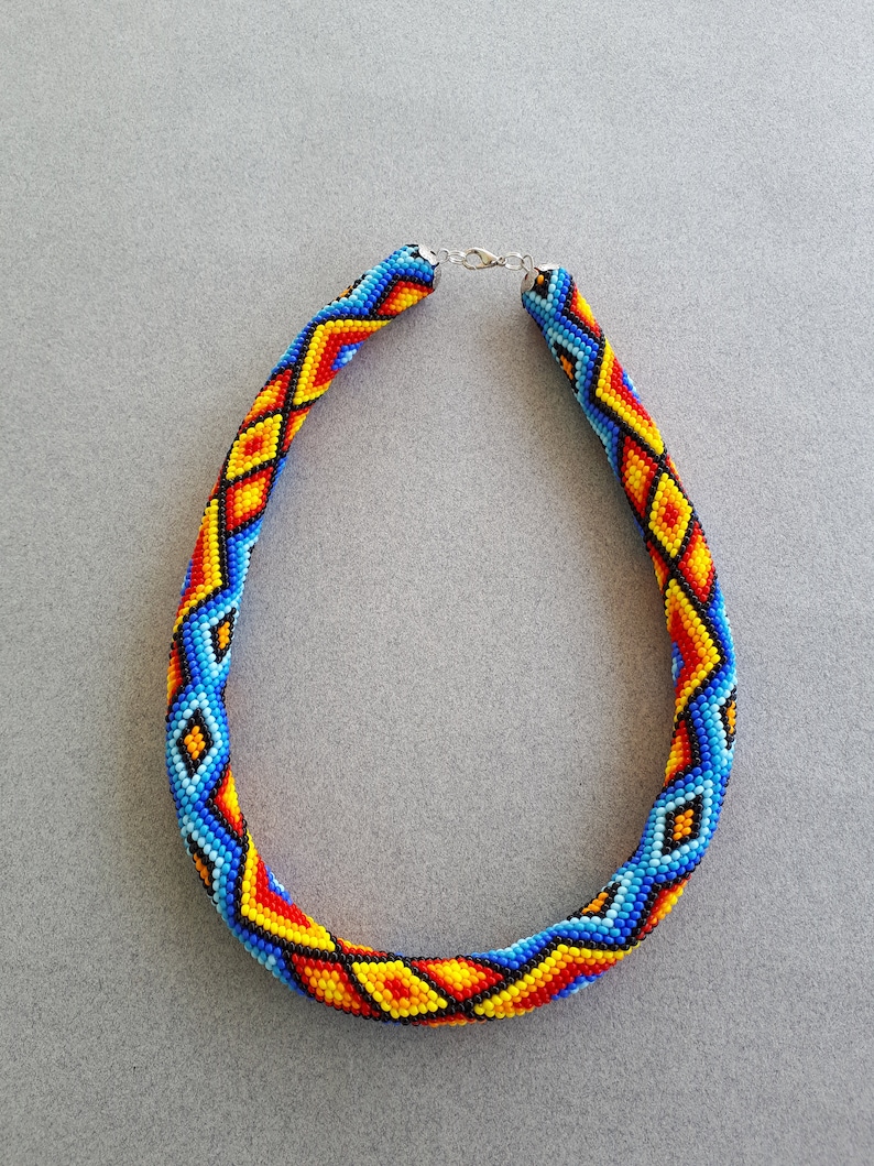 Native beaded rope necklace Clearance